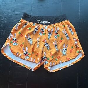 ChicknLegs Orange Bunny Print Shorts